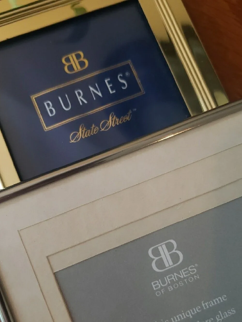 NWT - Vtg Burnes Of Boston (2) Silver And Gold W/ Siver Accent Picture Frames